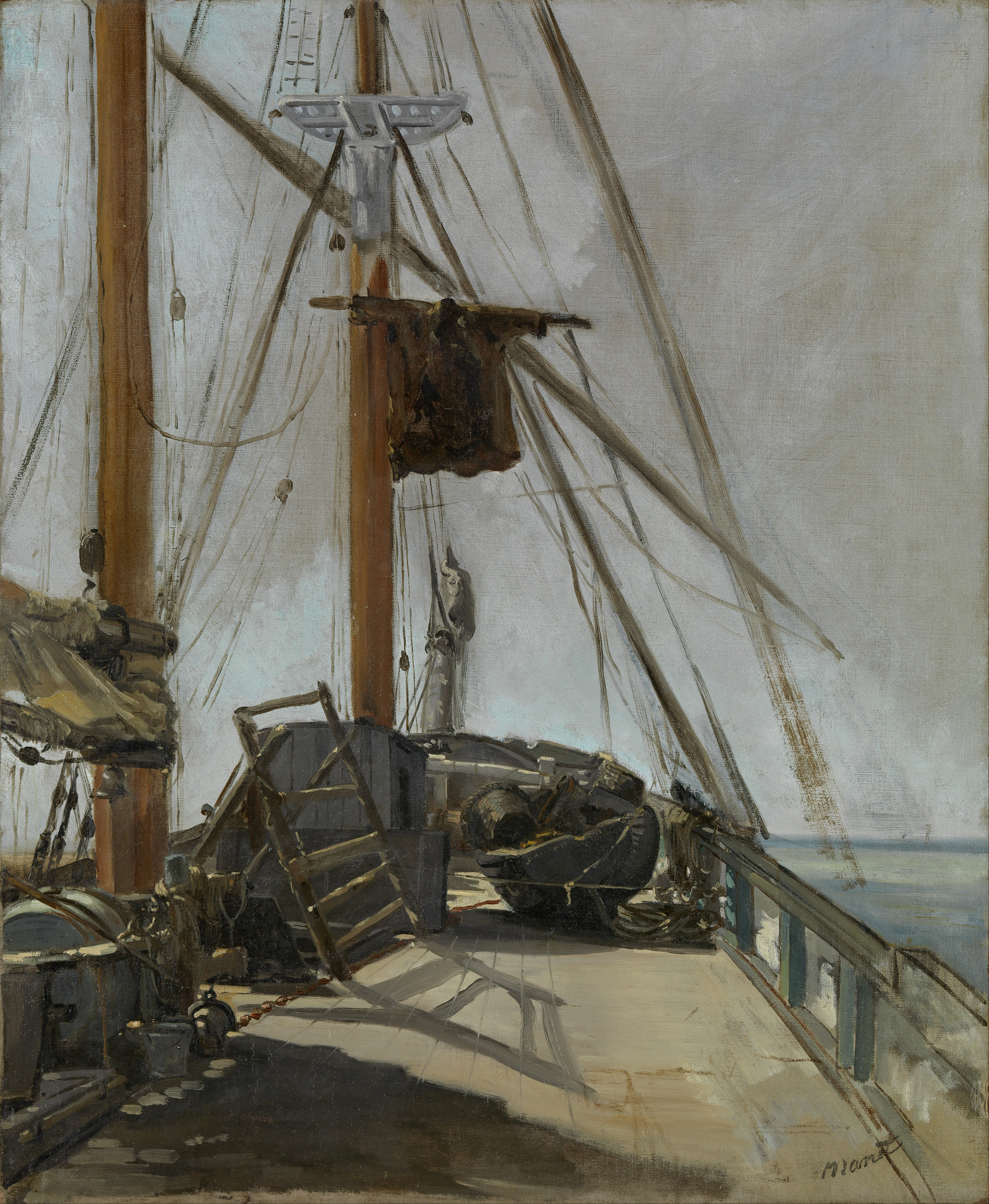 Édouard Manet, “The ship’s deck” (c. 1860), oil on canvas, 56.4 cm × 47.0 cm, National Gallery of Victoria, Melbourne.